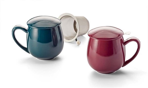 saara cup 11.8fl oz with infuser dark green