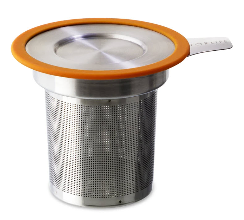 BrewinMug Extra Fine Infuser with Lid Orange exulTEAtion tea ware