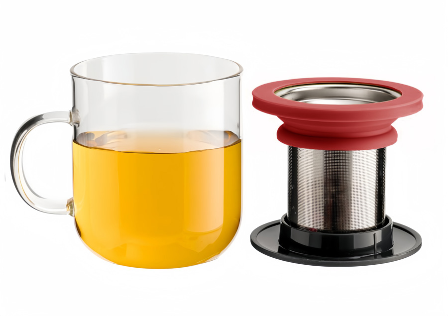 ming cup 11.8fl oz with infuser red
